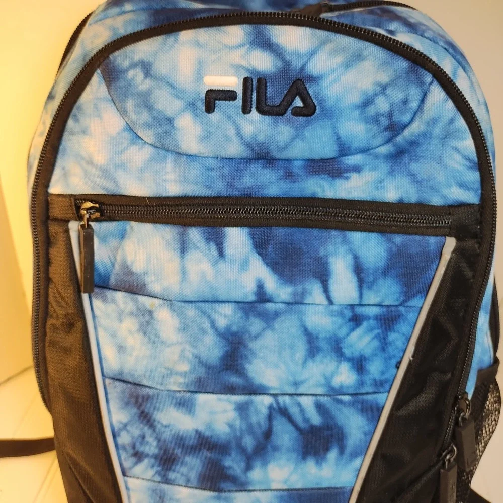FILA Argus 4‎ Blue Tie Dye Laptop Backpack Tech Travel Bag